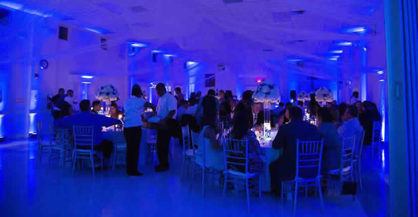 blue uplighting, blue up lights, blue up lighting, wedding lighting