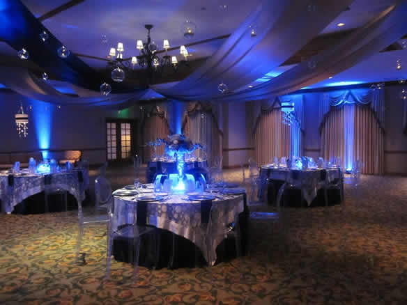 Example of rent uplighting in blue