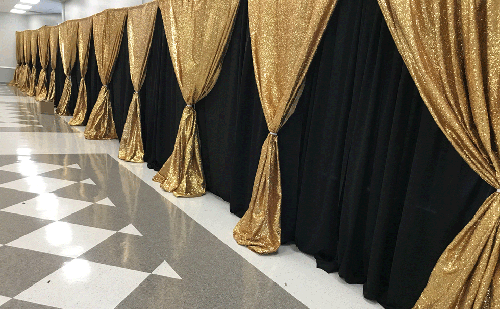 Dallas client with black pipe and drape