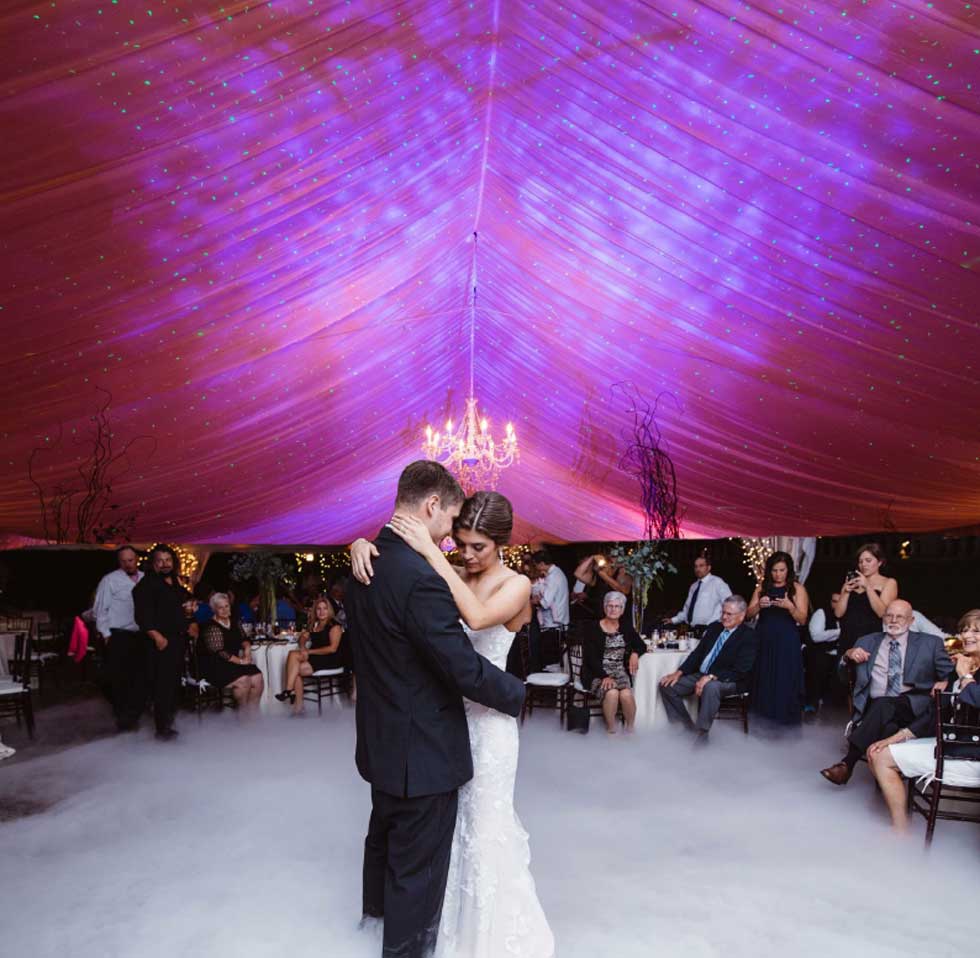 Starry night lighting for first dance