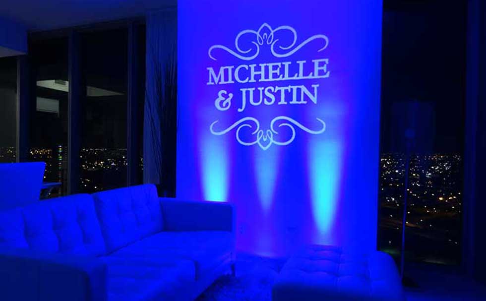 Blue Lounge Gobo Monogram