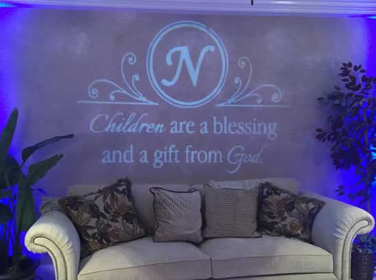 Adoption Party Gobo | Rent online for $99/each + free shipping both ways at www.RentMyWedding.com