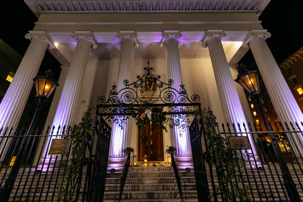 Uplighting on building