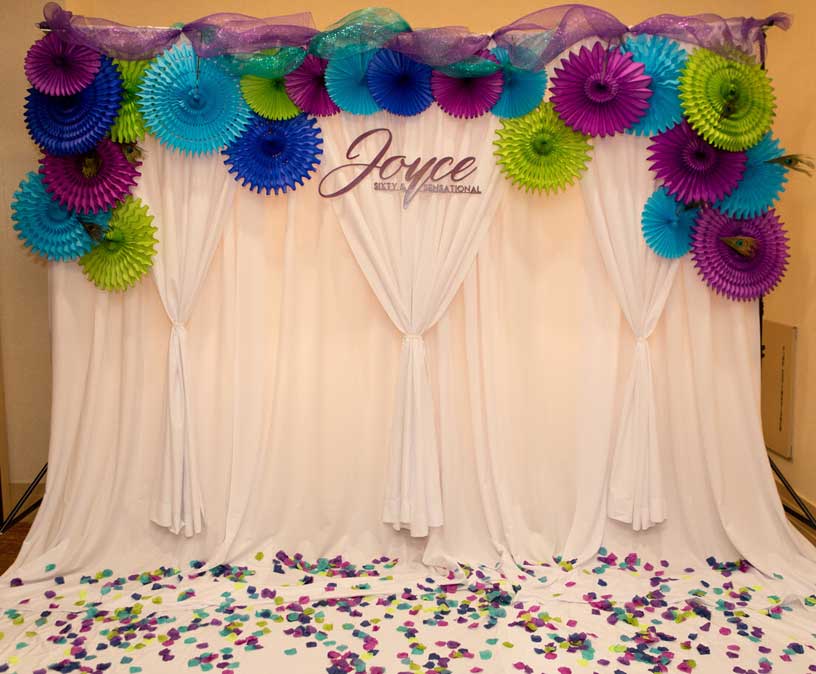 Backdrop with glitter