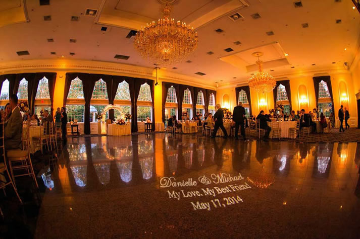 MONOGRAM LIGHTING ON DANCE FLOOR || FREE shipping nationwide with Rent My Wedding.  Easy DIY setup for all rentals.